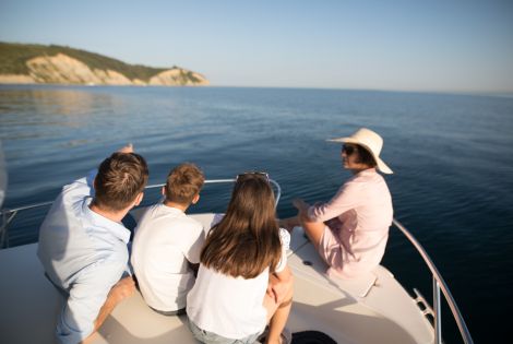 Sunset on a boat
